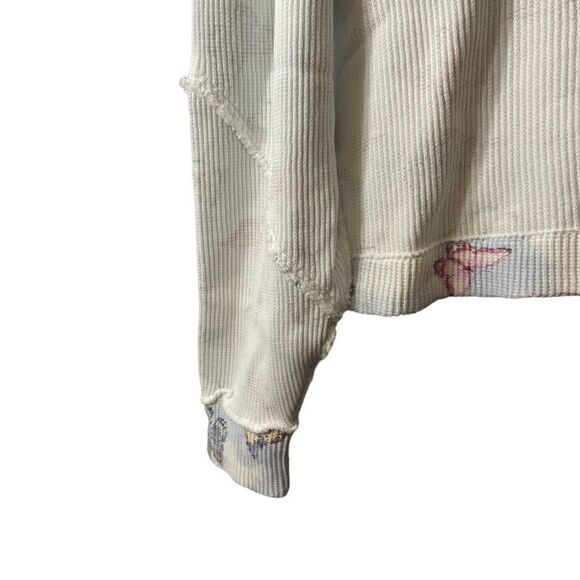 Love Shack Fancy Ciel Cropped Hoodie Aqua Reflections Butterfly Size Small NWT - Picture 6 of 15